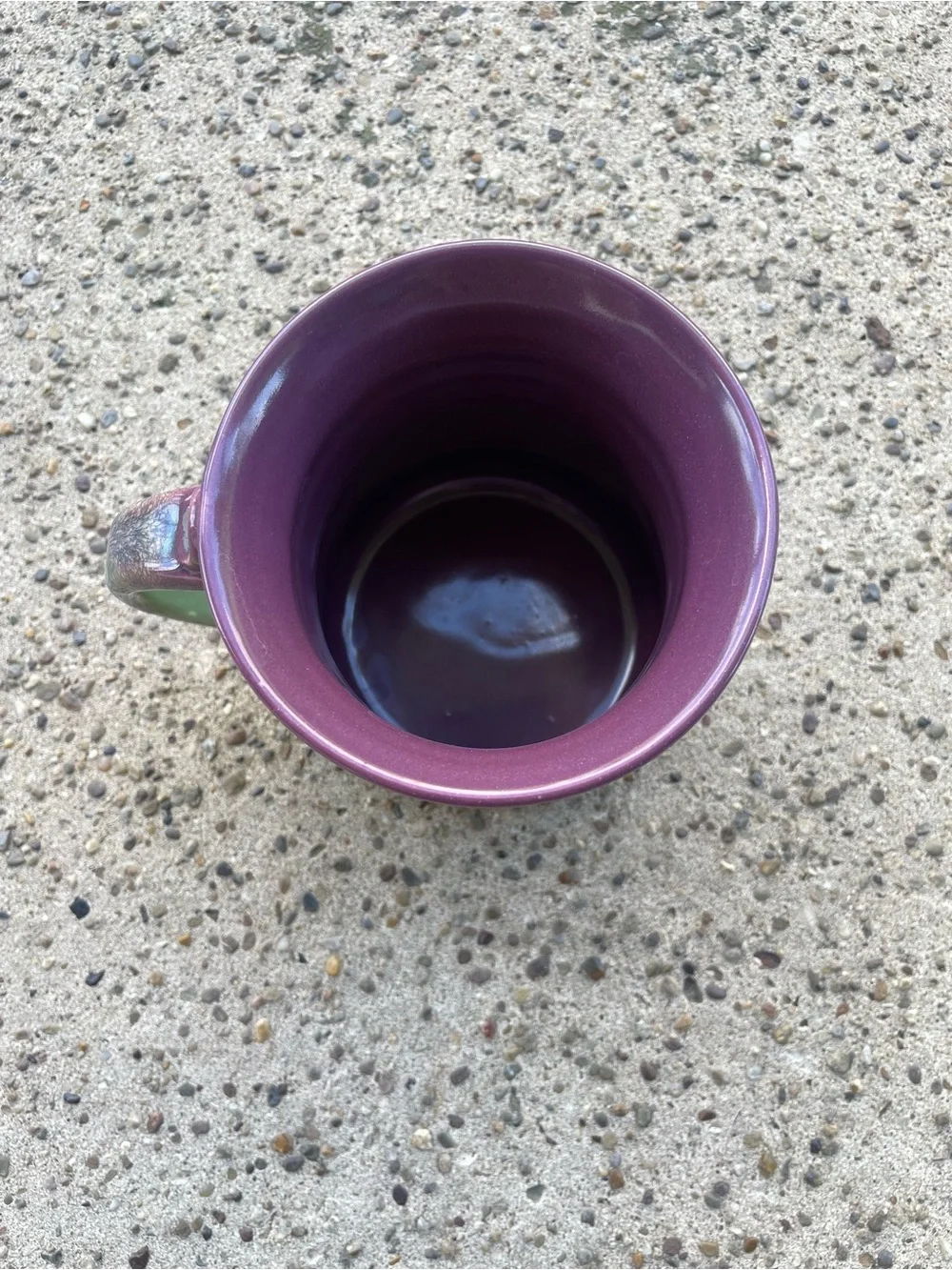 Handmade Ceramic Mug in Green, Blue & Plum